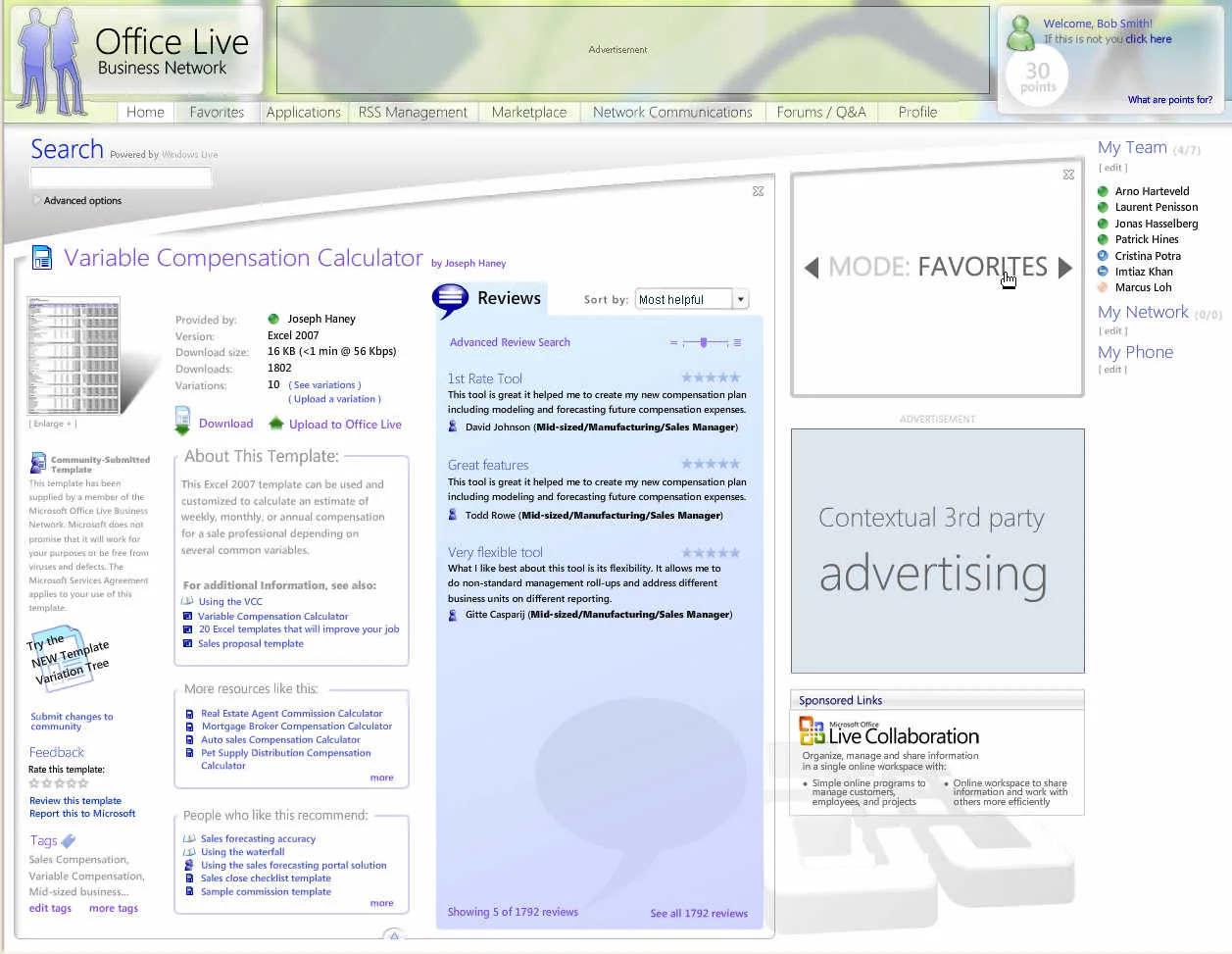 Advanced community review filters beside a Variable Compensation Calculator artifact.